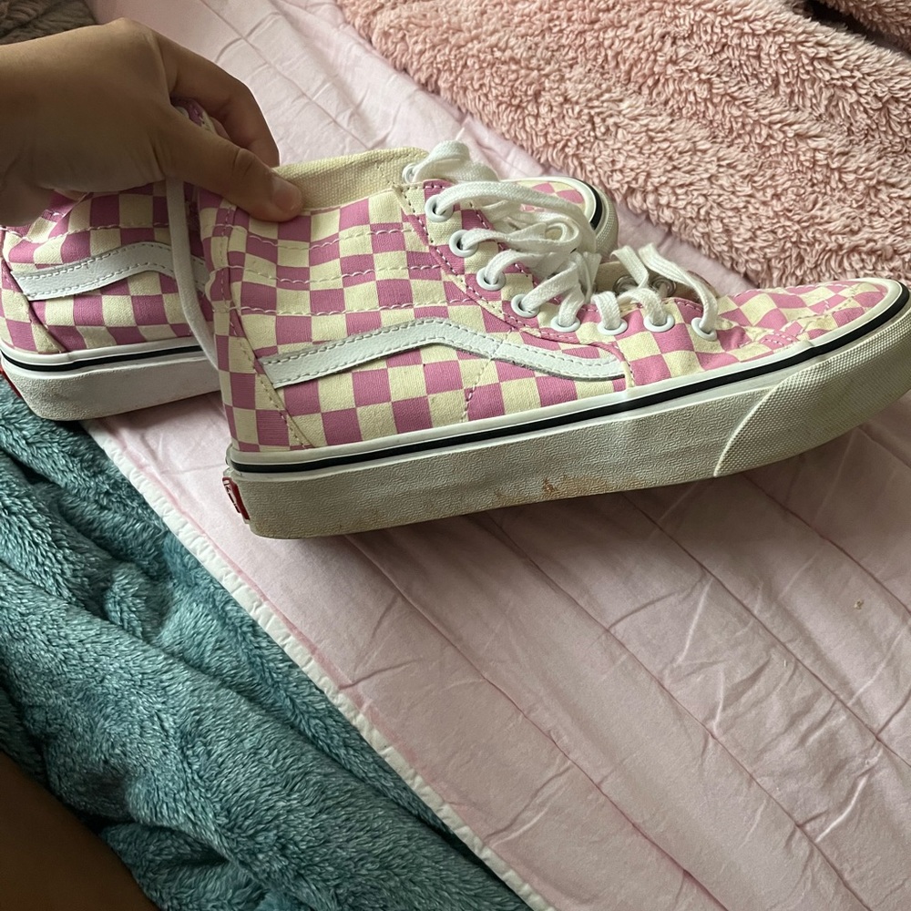 Pink checkered vans